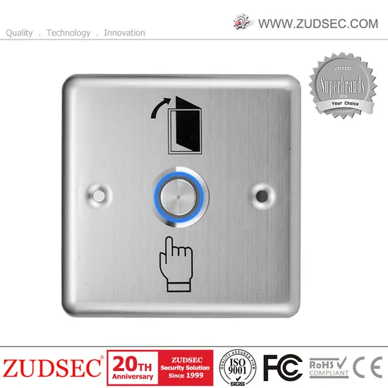 Metal Access Control Door Release Exit Button with LED Back Light 