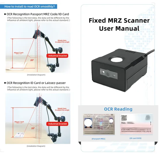 XTIOT XT2010MRZ Access Control Device Passport Machine ID Card MRZ Reader 