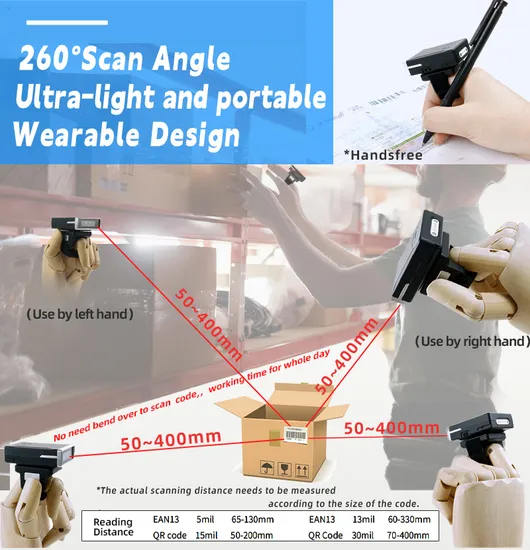 XTIOT Guangdong QR Code Handheld 2D Ring Scanner Barcode Reader XT3001AHD 