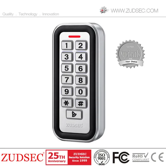 2000 Uers Outdoor Password Card Reader Standalone RFID Metal Keypad Door Access Control with IP68 Waterproof 